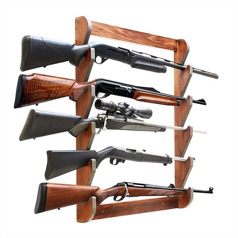 Wall Mounted Wooden Gun Display Rack para sa Pakyawan